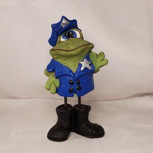 Russ Berrie Frog Cop from the Teenie Countrykins series By Kathleen Kelly